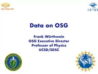 Data on OSG Frank Wrthwein  OSG Executive Director  Professor of Physics  UCSD/SDSC