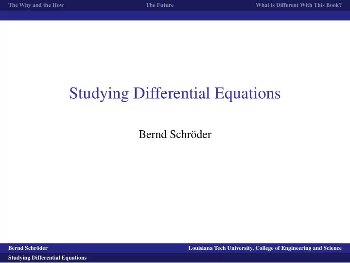 studying differential equations