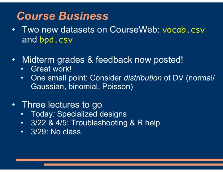 course business