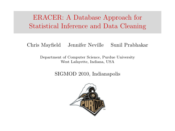 eracer a database approach for statistical inference and