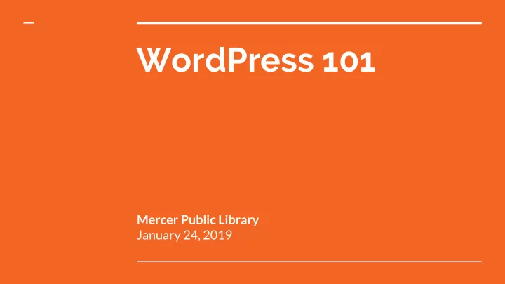 wordpress 101