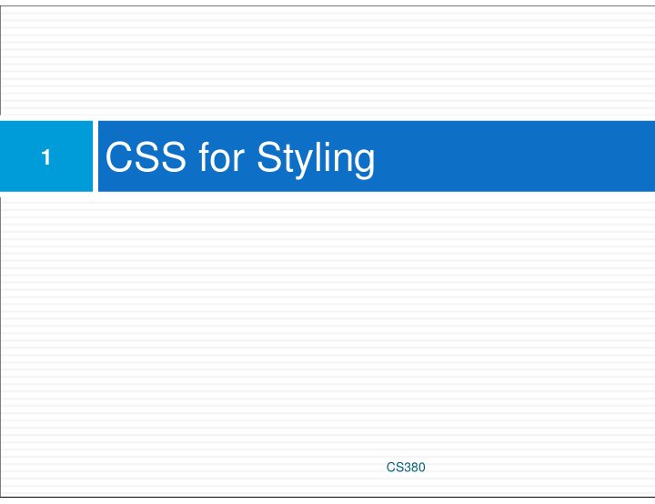 css for styling