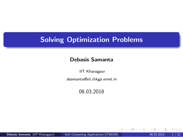solving optimization problems
