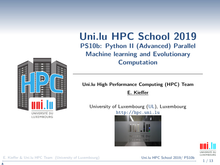 uni lu hpc school 2019