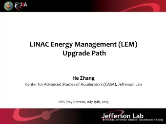 He Zhang  Center for Advanced Studies of Accelerators (CASA), Jefferson Lab  OPS Stay Retreat, July