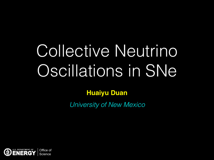collective neutrino oscillations in sne