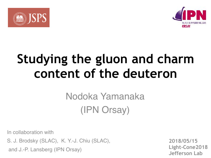 studying the gluon and charm content of the deuteron