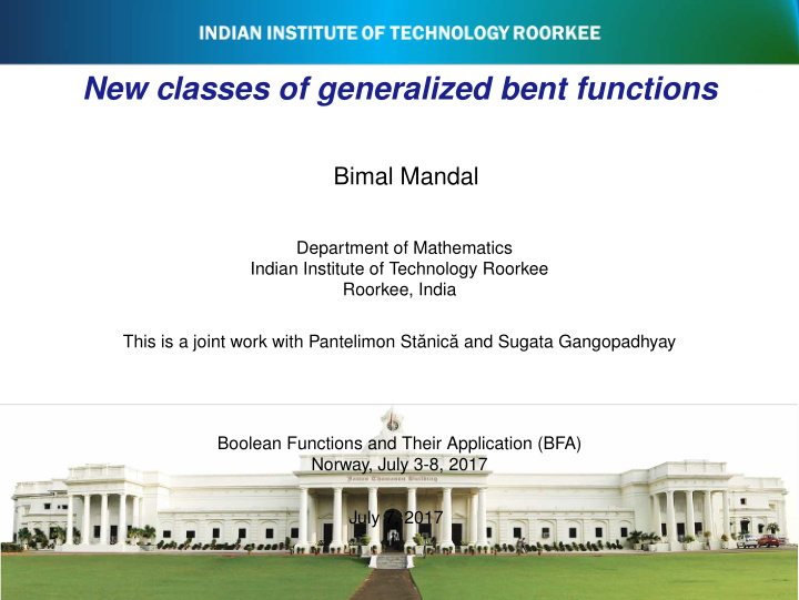 new classes of generalized bent functions