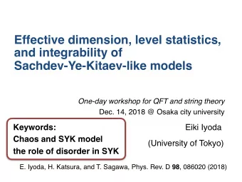 Effective dimension, level statistics,  and integrability of   Sachdev-Ye-Kitaev-like models