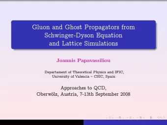 Gluon and Ghost Propagators from  Schwinger-Dyson Equation  and Lattice Simulations  Joannis
