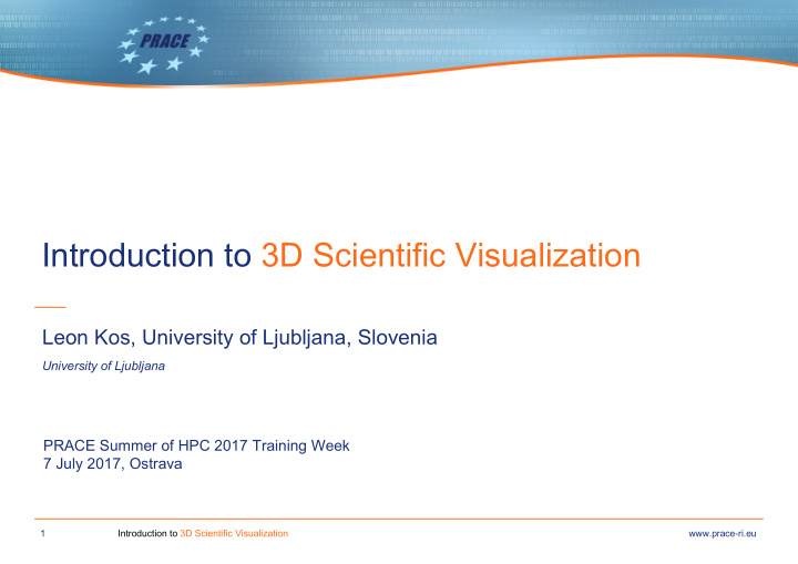 introduction to 3d scientific visualization