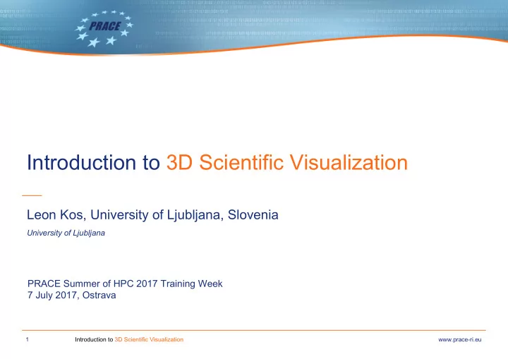 introduction to 3d scientific visualization