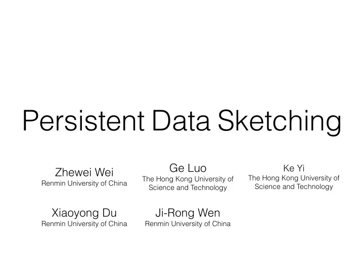 persistent data sketching