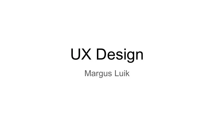 ux design