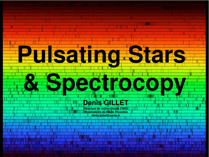 pulsating stars spectrocopy