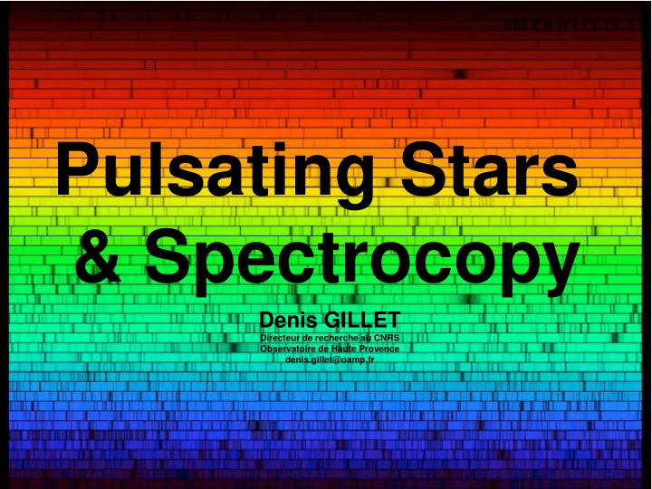 pulsating stars spectrocopy