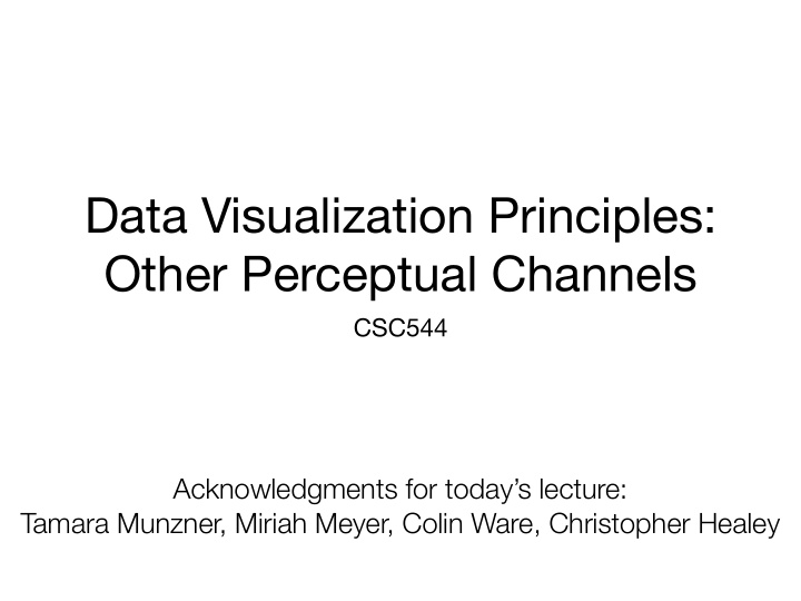 data visualization principles other perceptual channels