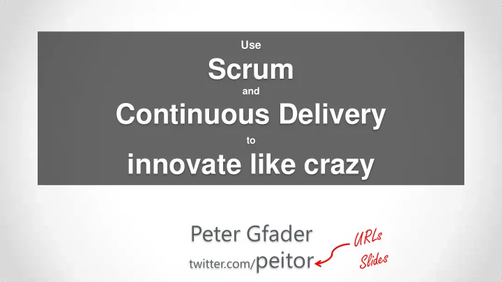 innovate like crazy