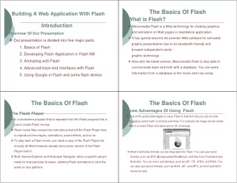The Basics Of Flash  Building A Web Application With Flash  What is Flash?  Introduction