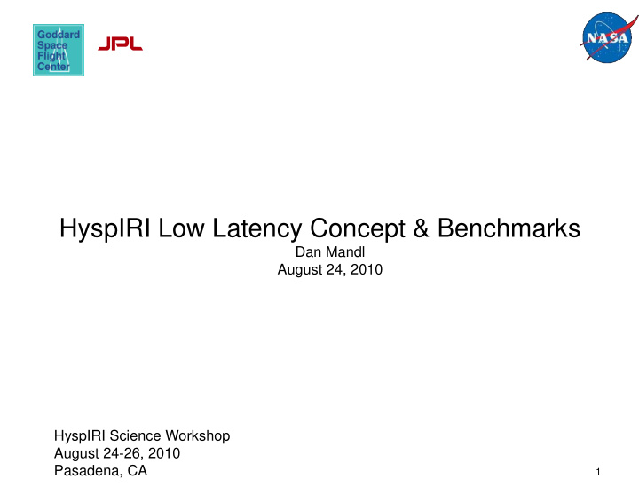 hyspiri low latency concept benchmarks