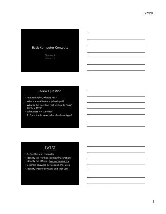 BasicComputerConcepts  Chapter4  Objec;ves15  ReviewQues;ons