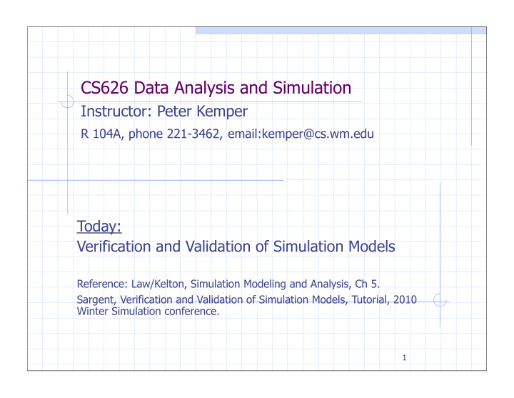 cs626 data analysis and simulation