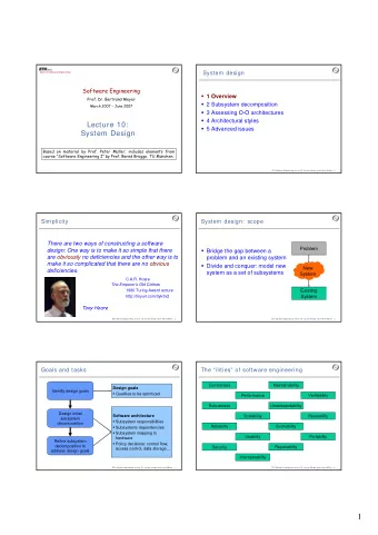 1  Typical design trade-offs  System design  Functionality  Usability  1 Overview  Cost