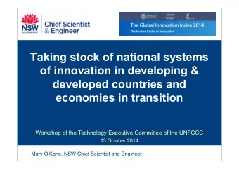 Taking stock of national systems  of innovation in developing &amp;  developed countries and