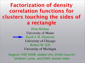 Factorization of density  correlation functions for  clusters touching the sides of  a rectangle