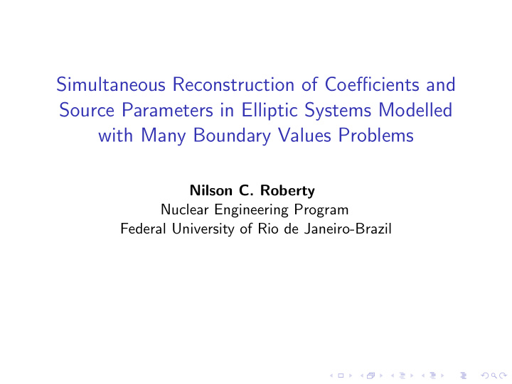 simultaneous reconstruction of coefficients and source