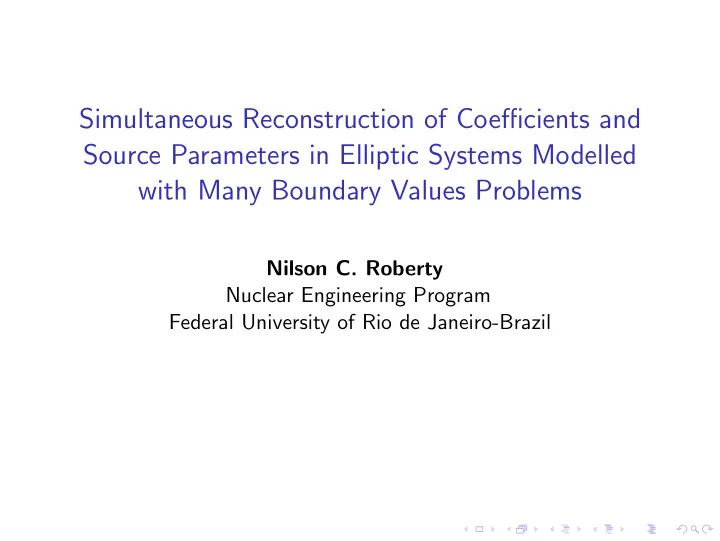 simultaneous reconstruction of coefficients and source