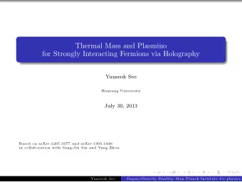 Thermal Mass and Plasmino  for Strongly Interacting Fermions via Holography  Yunseok Seo  Hanyang