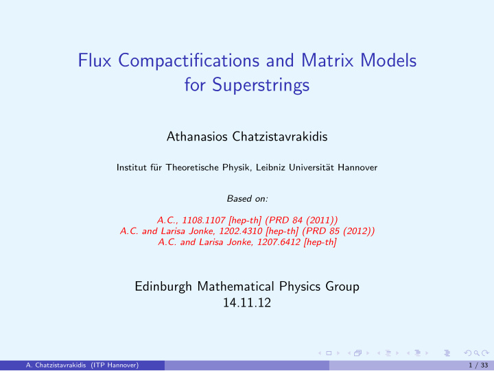 flux compactifications and matrix models for superstrings