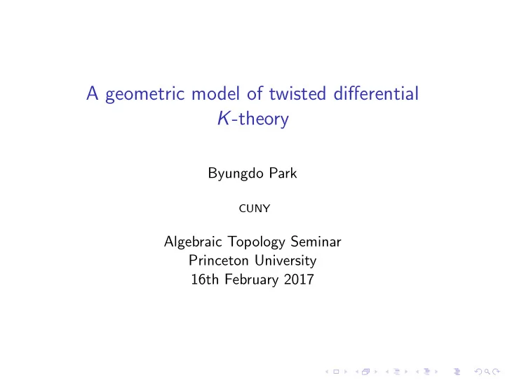 a geometric model of twisted differential k theory