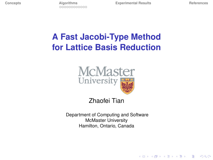 a fast jacobi type method for lattice basis reduction