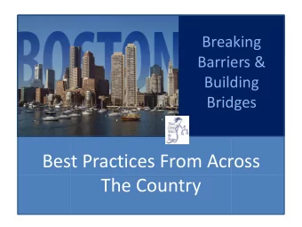 Best Practices From Across  The Country  Morning Session  2014 NCWBA Summit  Breaking Barriers