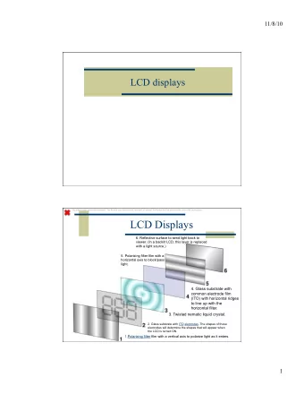 LCD Displays  6. Reflective surface to send light back to with a light source.)  viewer. (In a