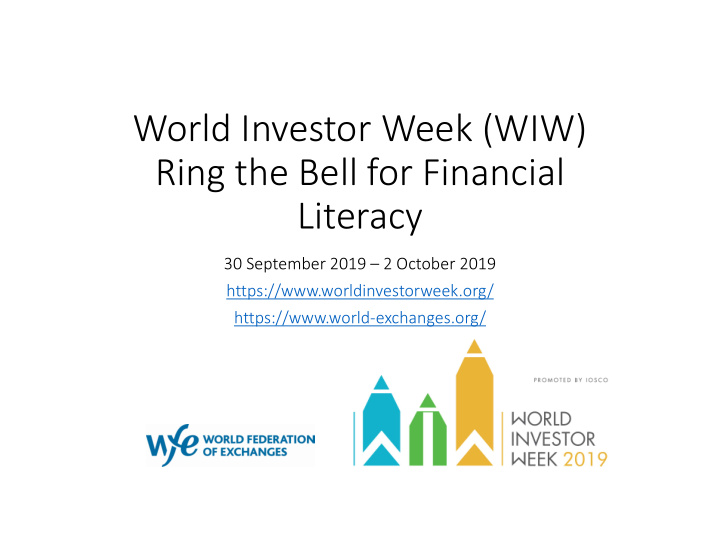 world investor week wiw ring the bell for financial