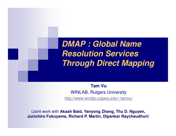 dmap global name resolution services through direct
