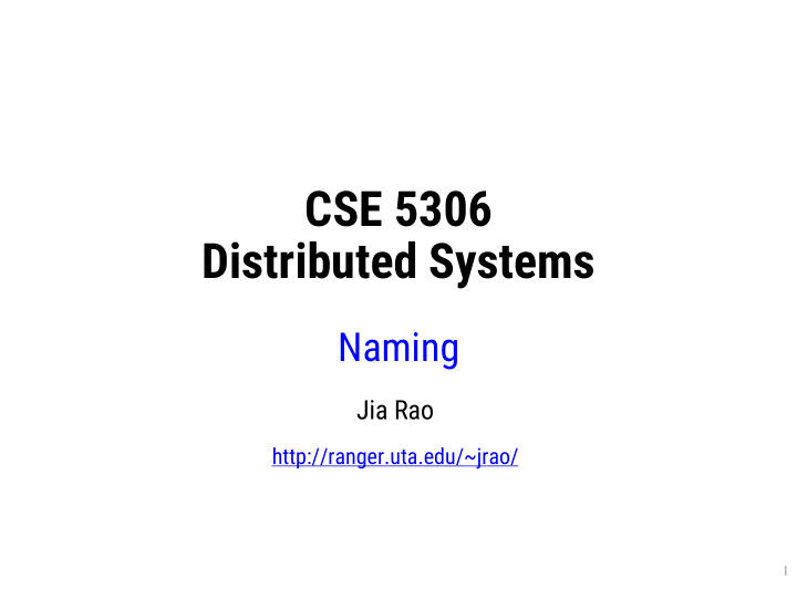 cse 5306 distributed systems