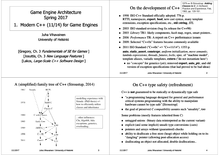on the development of c on the development of c