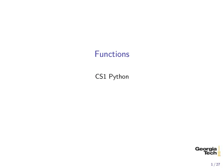 functions