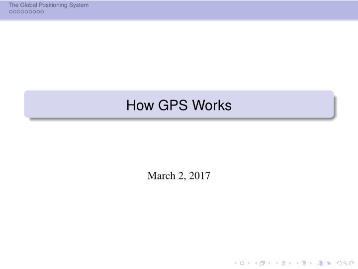 how gps works
