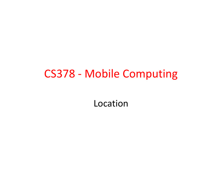 cs378 mobile computing