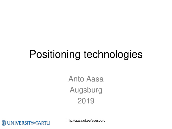 positioning technologies