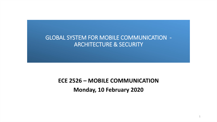 ece 2526 mobile communication