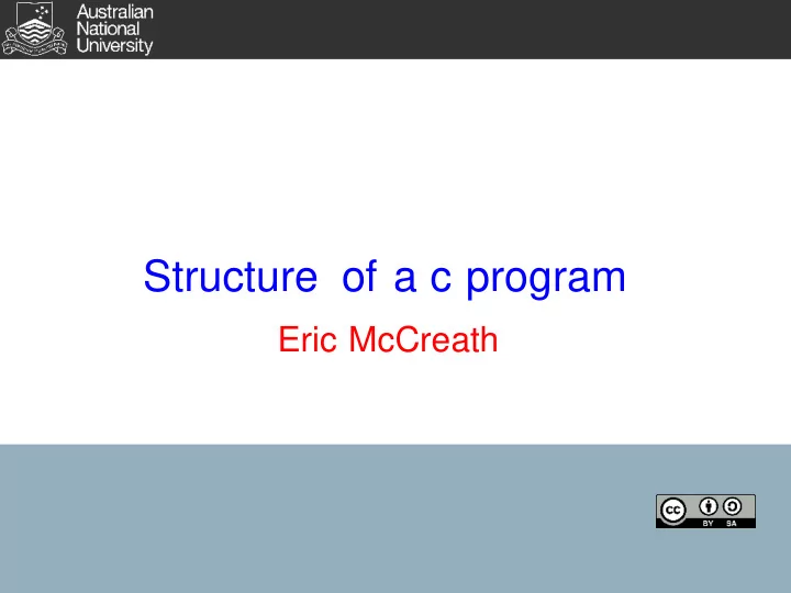 structure of a c program