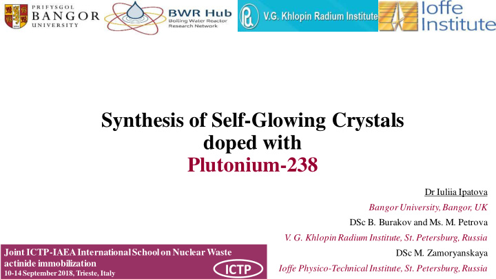 synthesis of self glowing crystals