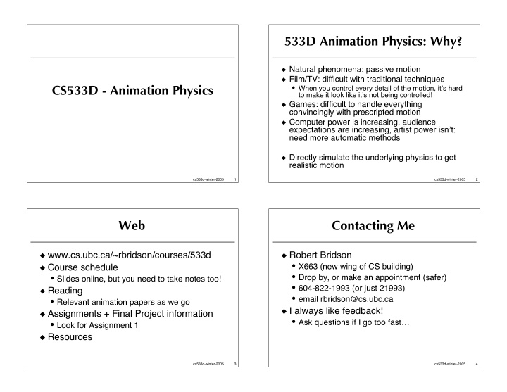 533d animation physics why
