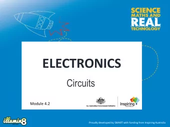 ELECTRONICS  Circuits  Module 4.2  Proudly developed by SMART with funding from Inspiring Australia